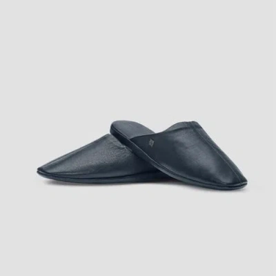 Togas Leather Slippers In Blue
