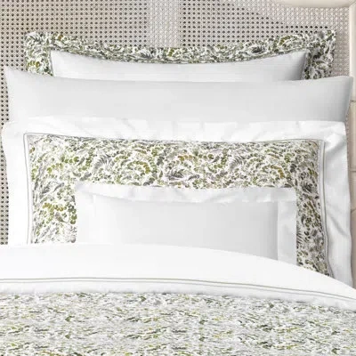 Togas Lucille 300 Thread Count Floral Egyptian Certified Cotton Sateen Pillowcase In Green