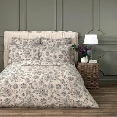 Togas Madeleine 300 Thread Count Egyptian Certified Cotton Sateen Flat Sheet In Floral 1