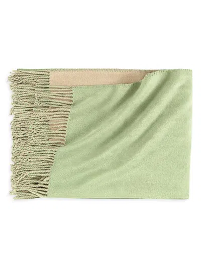 Togas Marinetti Silk-cotton Throw Blanket In Green