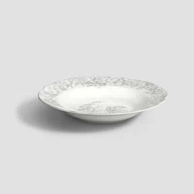 Togas Martinelli 9'' Porcelain China Soup Plate In White;gray