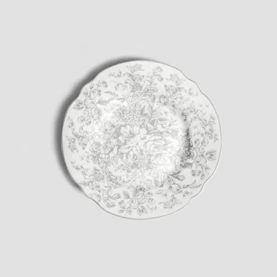 Togas Martinelli Natur 8'' Porcelain China Salad Or Dessert Plate In White;gray