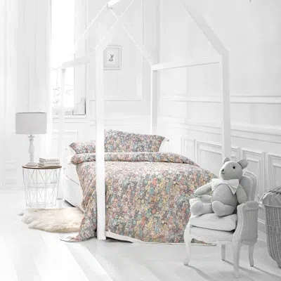Togas Merry Sateen Animal Print Flat Sheet In White