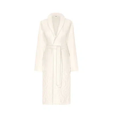 Togas Michelle Ecru 100% Cotton Terry Cloth Bathrobe In Cream
