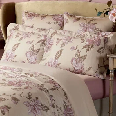 Togas Milena Floral Egyptian Certified Cotton Pillowcase In Beige