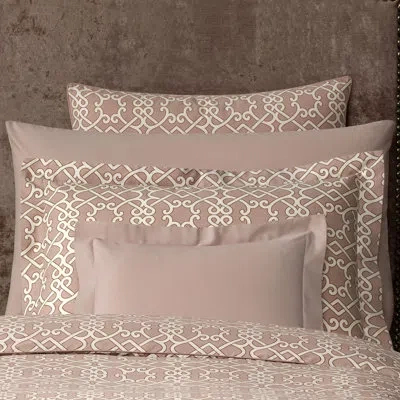 Togas Monogram 220 Thread Count 100% Cotton Sham In Beige;pink