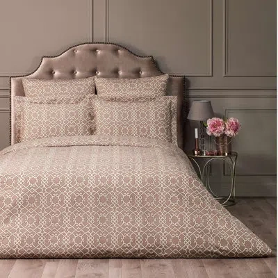 Togas Monogram Duvet Cover In Beige