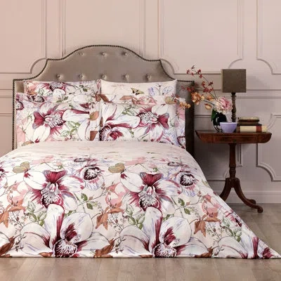 Togas Orchids Floral Rayon Fitted Sheet In Purple