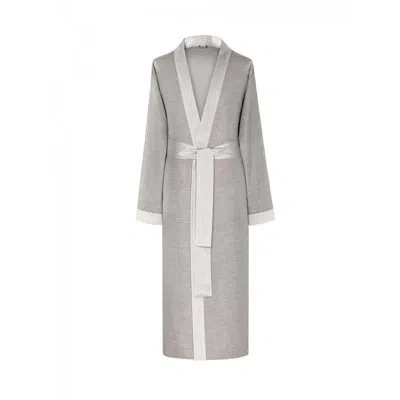 Togas Orlando 100% Cotton Sateen Bathrobe In Gray