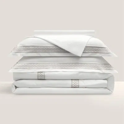 Togas Persephone Embroidery Duvet Cover In White