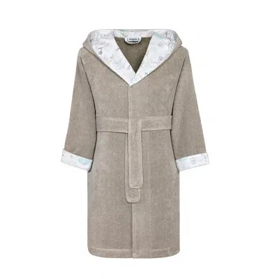 Togas Raily Terry Cloth Gender Neutral Ankle Bathrobe With Hood In Brown