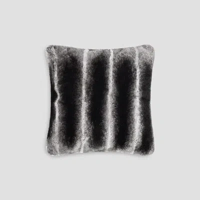 Togas Rusher Striped Microsuede Indoor/outdoor Throw Pillow In Gray