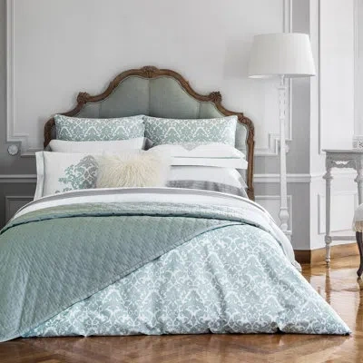 Togas Tiffany 300 Thread Count Egyptian-quality Cotton Sateen Flat Sheet In Aqua;aqua