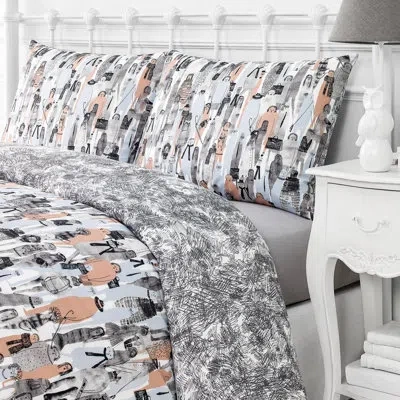 Togas Wheely Sateen Flat Sheet In Gray