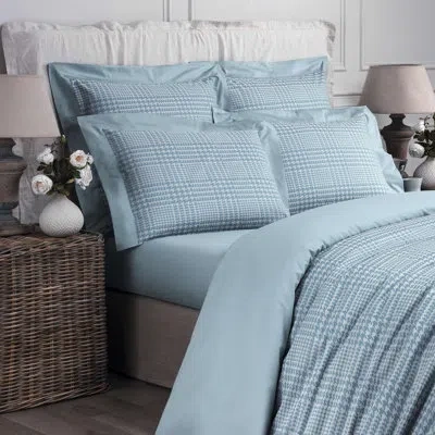 Togas William 300 Thread Count 100% Cotton Flat Sheet In Sky Blue;sky Blue