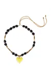 Tohum Cuore Resort Wooden Beads And 24k Gold-plated Pendant Necklace In Black