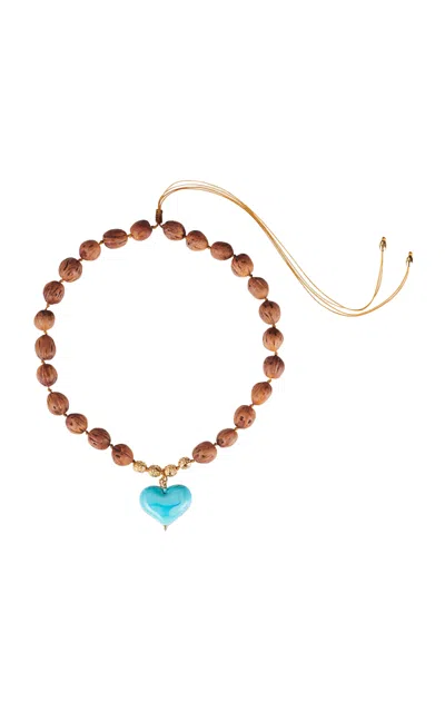 Tohum Cuore Resort Wooden Beads Pendant Necklace In Brown