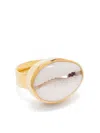 Tohum Seashell-appliqué Ring In Gold