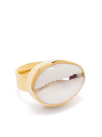 Tohum Seashell-appliqué Ring In Gold