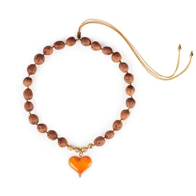 Tohum Women's Orange Cuore Resort Necklace – Mandarin