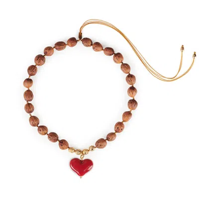 Tohum Women's Red Cuore Resort Necklace – Burgundy