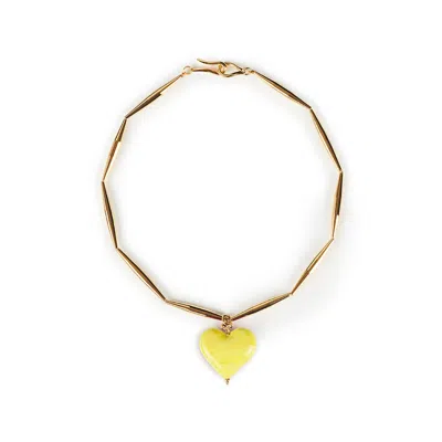 Tohum Women's Yellow Cuore Necklace – Lemon