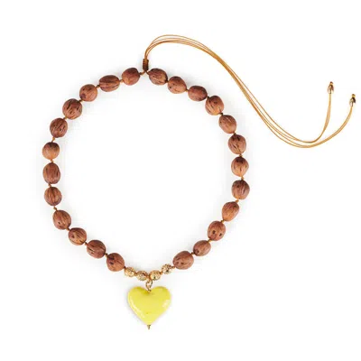 Tohum Women's Yellow Cuore Resort Necklace – Lemon
