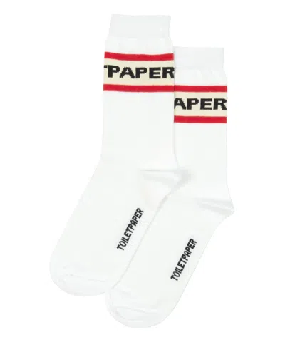 Toiletpaper Beauty Logo Socks In White