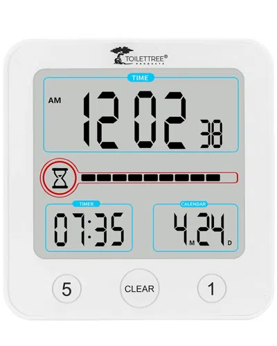 Toilettree Products Waterproof Digital Shower Clock In White