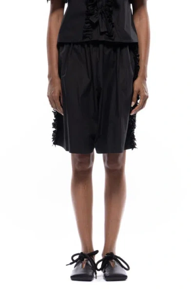 Toit Volant Adele Ruffle Shorts In Black