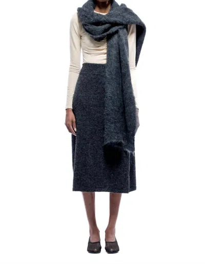 Toit Volant Jared Oversized Scarf In Dark Gray In Grey