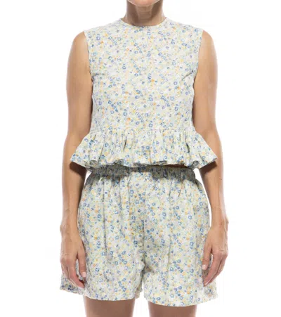 Toit Volant Matille Top In Floral In Purple