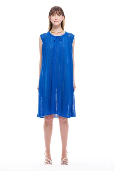 Toit Volant River Knit Dress In Blue