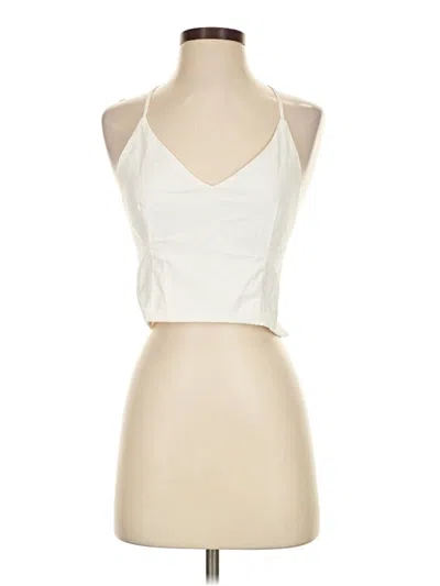 Pre-owned Toit Volant Sleeveless Top Ivory Halter Neckline Tops