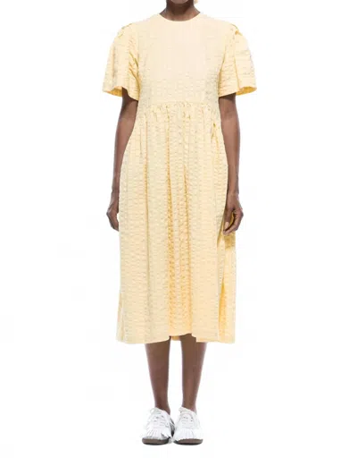TOIT VOLANT SPRING GARDEN MIDI DRESS IN SEERSUCKER SUN