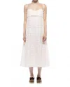 Toit Volant Verona Midi Dress In Ivory Cotton Lace In White