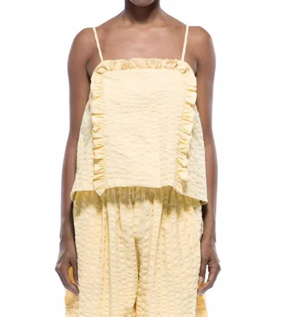 TOIT VOLANT VICTORIA SLEEVELESS TOP IN SEERSUCKER SUN