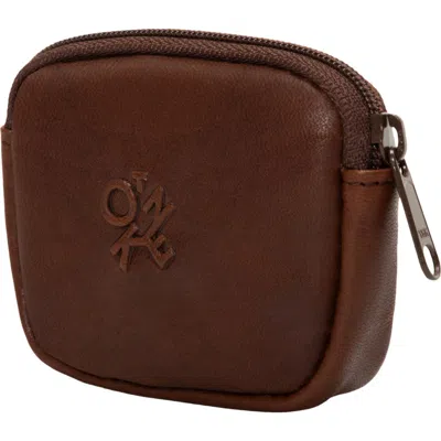 Token Leather Coin Purse In Brown