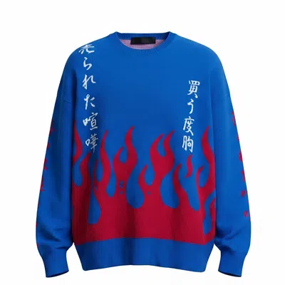 Tokkou Women's Pullover Knit Sweater Fire - Blue