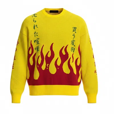 Tokkou Women's Pullover Knit Sweater Fire - Yellow