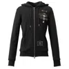 Tokkou Women's  Japanese Cotton Unisex Zip Hoodie In Black In Black