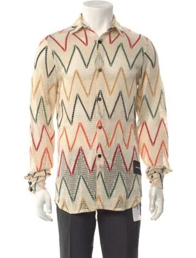 Pre-owned Tokyo James Striped Long Sleeve Shirt In Neutral