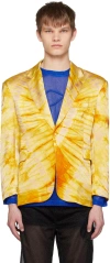 Tokyo James Yellow Printed Blazer In Yellow