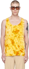 Tokyo James Yellow Tie-dye Tank Top In Yellow