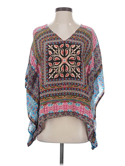 Pre-owned Tolani 3/4 Sleeve Blouse In Blue