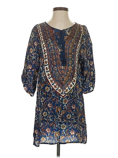 Pre-owned Tolani 3/4 Sleeve Blouse In Blue