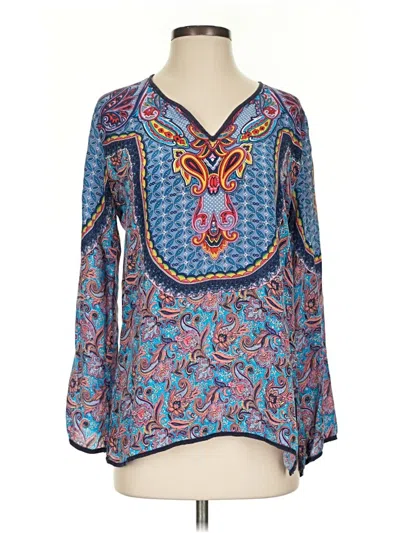 Pre-owned Tolani 3/4 Sleeve Blouse In Blue