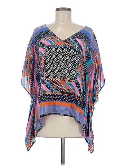 Pre-owned Tolani 3/4 Sleeve Blouse In Blue