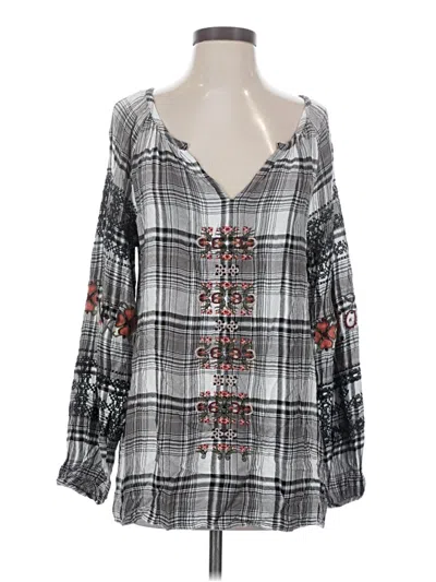 Pre-owned Tolani 3/4 Sleeve Blouse In Gray