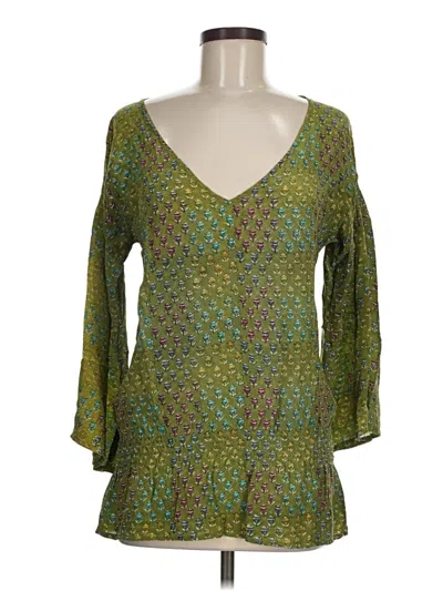 Pre-owned Tolani 3/4 Sleeve Blouse In Green